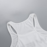 Street Casual Printed Top Women Spring Letter Slim Vest