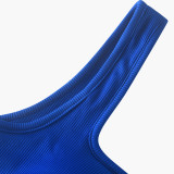 Women Sleeveless Backless Solid Sports Jumpsuit