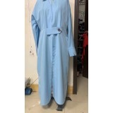 Women Blue Long Sleeve Dress