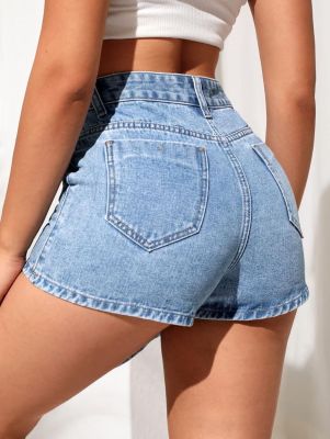 Fashionable Sexy Denim Irregular Women's Short Skirt Culottes
