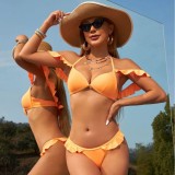 Women Sexy Solid Swimsuit Two Pieces