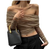 Women Off Shoulder Long Sleeve Top