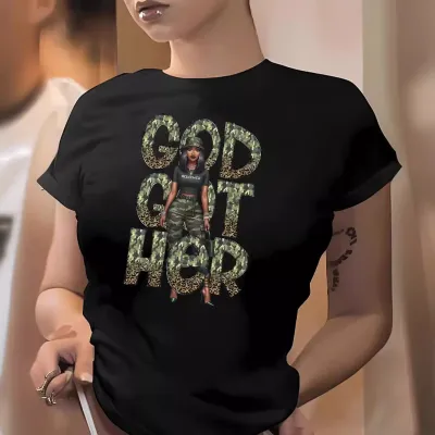 Women's Fashion Street Trendy Letter Print Casual Round Neck T-Shirt