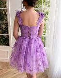 Summer Fashion Bridesmaid Dress Butterfly Strap Short Prom Party Chic Dress