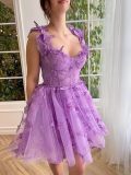 Summer Fashion Bridesmaid Dress Butterfly Strap Short Prom Party Chic Dress