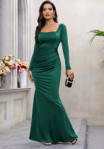 Women's Chic Elegant Dress High Waist Slim Waist Mermaid Gown