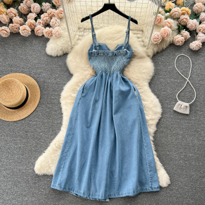 Women Denim Strap Dress