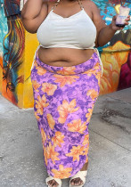 Plus Size Women Printed Skirts