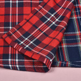 Patchwork Contrast Plaid Women's Skirt