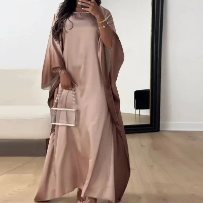 Abaya Women Muslim Dress Long Sleeve Printed Summer Maxi Dress