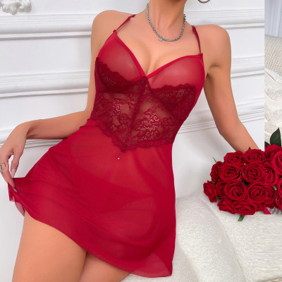 Women lacemesh nightgown Sexy Lingerie
