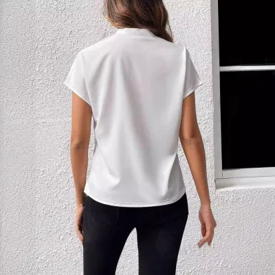 Fashion Casual Summer Slim Solid Color Short-Sleeved Tops T-Shirt