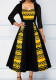 Plus Size Women U Neck Printed Dress