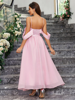 Spring Chic Elegant Strapless Solid Color Slim Low Back Long Women's Evening Dress