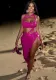 Summer Women's Sexy Halter Neck Low Back Strappy Hollow Patchwork Irregular Dress