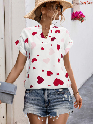 Women Heart Print Shirt