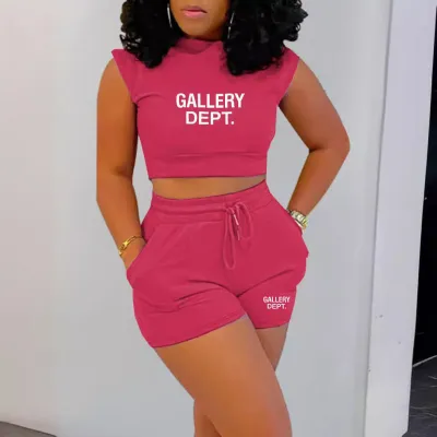 Women T-Shirt And Shorts Solid Sports Casual Two-piece Set