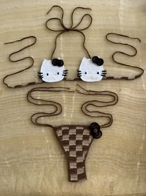 Customize sexy Cartoon crochet bikini set （Process time need 7-10 days）