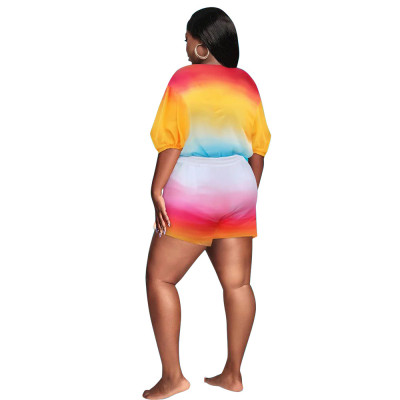 Women's Sexy Print Summer Beach Fashion Two Piece Shorts Set