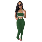 Tube Top Strap Trousers Two-Piece Set