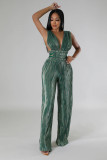 Women's V-Neck Sexy High Waist Tight Fitting Jumpsuit