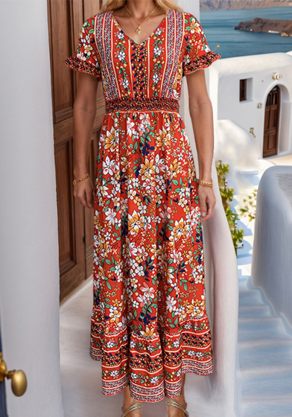 Women Chic Printed Bohemian Maxi Dress