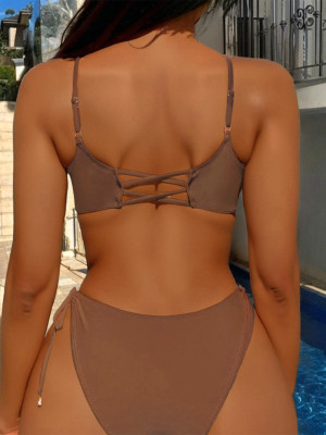Women Sexy Bikini Patchwork Solid Swimwear