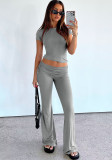 Women short-sleeved Top And Pant two-piece set