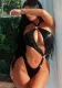 Women Sexy Black Snake Print Swimwear Bikini