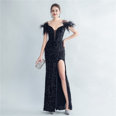 Plus Size Women Sequin Formal Party Maxi Evening Dress