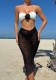 Color Block Sexy Floral Strapless Two Piece Bikini Mesh Long Skirt Three-Piece Swimsuit