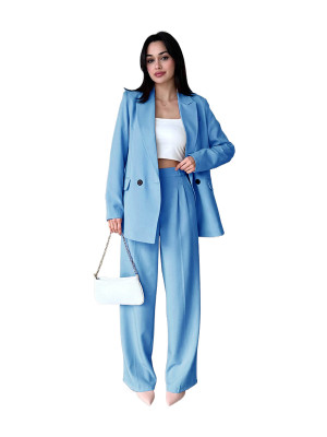 Spring And Autumn Solid Color Women's Fashion Casual Blazer Pants Two Piece Suit