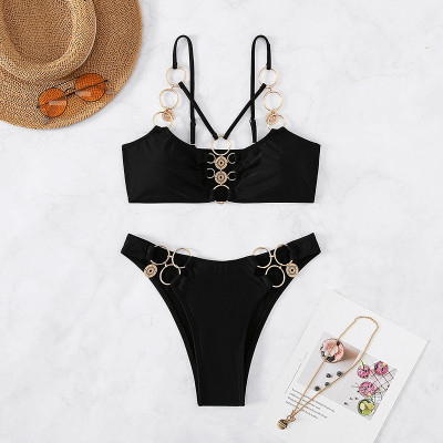 Women Solid SwimsuitTwo Pieces