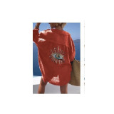 Spring Summer Eye Loose Shirt Women's Fashion Casual Outfit