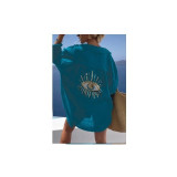 Spring Summer Eye Loose Shirt Women's Fashion Casual Outfit