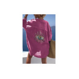 Spring Summer Eye Loose Shirt Women's Fashion Casual Outfit