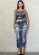 Women Sexy Backless Bodycon Denim Dress
