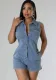 Women Casual Stretch Denim Jumpsuit