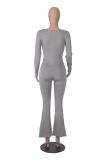 Women's Long Sleeve Square Neck High Stretch Slim Tight Fitting Jumpsuit