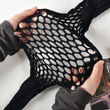 Sexy High Stretch Hollow Mesh Tight Fitting Two Piece Pants Set