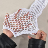 Sexy High Stretch Hollow Mesh Tight Fitting Two Piece Pants Set
