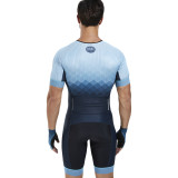 Men's Stretchable Quick dry Max Short Sleeve Cycling Skinsuit - HRMM02SS-Blue