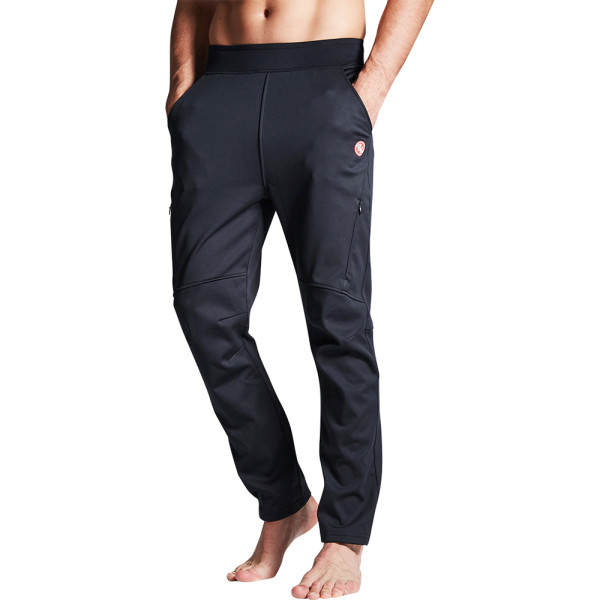Men's Windproof Fleece Winter Hiking Running Cycling Pants-PL8060-Black