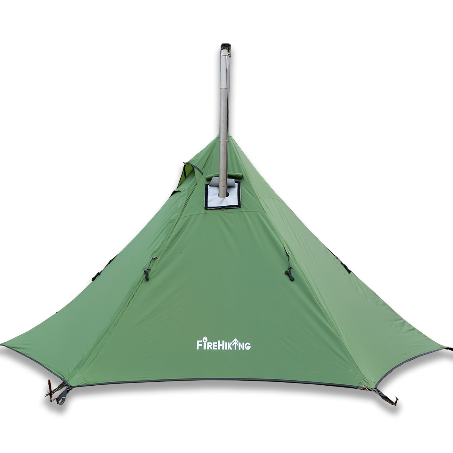 4-Season 2 Doors Lightweight Camping Teepee Tent with Stove Jack Half Inner Tent 