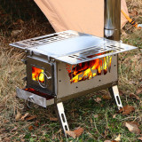 Camping Wood Stove With Viewing Glass Portable Cooking Burners Heating 4 Seasons