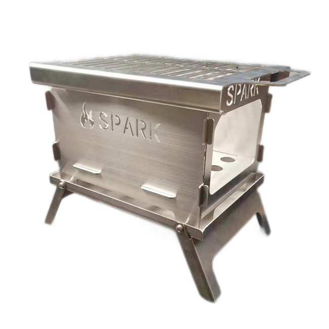 Portable Cooking Stove Folding Detachable BBQ Grill With Pot Bracket Pan Support