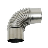 Stove Pipe 90 Degree Elbow 2.36inch/6cm Diameter Stainless Steel Tube Connection