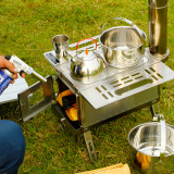 Camping Wood Stove With Viewing Glass Portable Cooking Burners Heating 4 Seasons