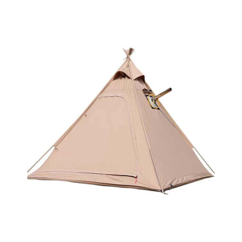Camping Teepee Tent With Stove Jack 4 Support Poles Cotton Canvas Tipi