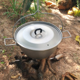 Camping Titanium Hanging Pot Outdoor Bushcraft Boiler Portable And Ultralight